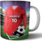 AK Giftshop Personalised Gift - Football Shirt - Mug -Tea Coffee Cup - Birthday - Christmas - Stocking Filler - Secret Santa - Any Team Colours (Manchester)