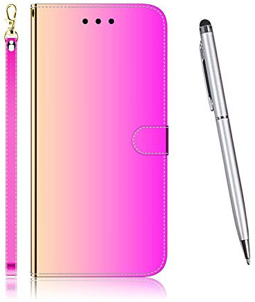 TOUCASA Kompatibel mit LG K40S Hülle, Handyhülle Spiegel Schutzhülle, Brieftasche PU Leder Flip [Durable Colourful Painting] Case Handytasche Klapphülle für LG K40S (Gradient Color)