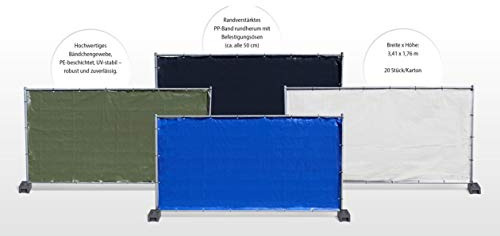 Miko® Bauzaunplane 20x grün 3410x1760 mm | UV-beständig, Sichtschutz & Windschutz für Bauzäune | auch in Weiß oder Grün verfügbar