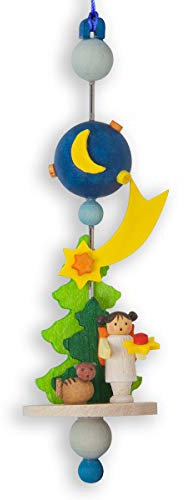 Graupner Holzminiaturen® | Baumschmuckspindel Engelchen aus Holz | Original Erzgebirgische Holzkunst® | Hochwertige Handarbeit | besondere Geschenkidee | Deko für Kinder | Sammlerstück