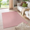 HomebyHome Kurzflor Teppich Wohnzimmer 140 x 200 cm Rosa - Modern Gabbeh-Look Teppich Extra Weich, Pflegeleicht und Langlebig - Ideal für Schlafzimmer, Küche und Esszimmer