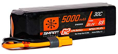 Spektrum Smart 5000mAh 6S 22.2V Smart G2 LiPo 30C IC5 SPMX56S30 Battery