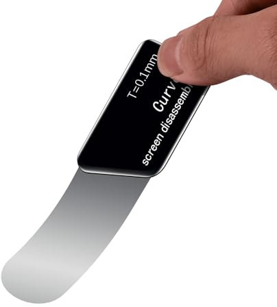 MMOBIEL Strumento per aprire per riparazioni con lama per fare leva, curvo di acciaio inossidabile professionale ultrasottile da 0,1mm