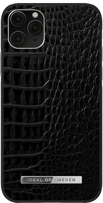IDEAL OF SWEDEN Texturierte Atelier- Handyhüllen in einem grifffreundlichen Design aus PU-Kunstleder, schützend und stoßfest, kompatibel mit iPhone 11 Pro und X/XS (Neo Noir Croco Silver)