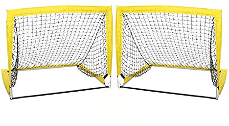 HUA Porte da Calcio La Porta da Calcio per Bambini È Portatile per Interni Ed Esterni, Cancello di Allenamento per Il Calcio da Giardino in Casa, Comodo Spazio di Archiviazione, 2 Pezzi