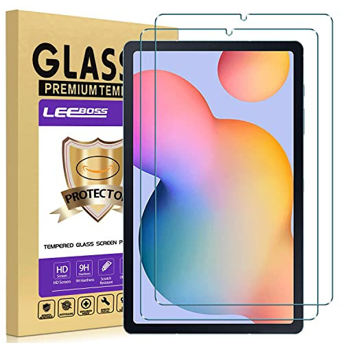 LEEBOSS Screen Protector for Samsung Galaxy Tab S6 Lite 10.4 2020 2022 2024, Anti-Scratch Tempered Glass Film, 2 Pack