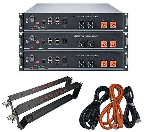 Pylontech 7,2 kWh 0% MwSt §12 III UstG Solarspeicher Lithium LiFePO4 inkl. Kabel, Halterung und BMS