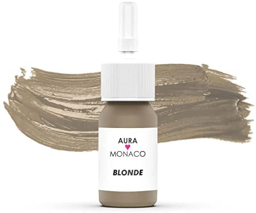 AURA Monaco | Microblading & PMU Farbe – REACH-konformes Premium PMU Pigment für Powder Brows, Microblading & alle PMU-Techniken, 3 ml Hygienefläschchen, Made in Germany (Blonde)
