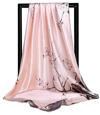 FAIRYGATE Damen Mädchen Glänzend Halstuch aus 100% Seide, Seidentuch Seidenschal Schal Bandana Kopftuch Nickituch 90x90cm 91009