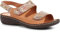 Pavers Ladies Leather Sandals in Tan Multi with Cushioned Sole for Supreme Comfort - Adjustable Fit - Luxurious Summer Shoes - Size UK 3 / EU 36