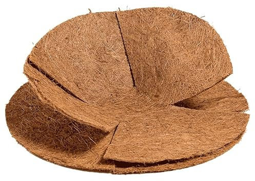 COCO & COIR Flat Basket Liner| 25cm / 10 inches | 6 pack | Flat Coco Fibre Replacement Liner for Plants Wall Baskets (Round)