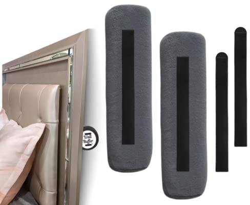 Wall Buffer Headboard Wall Protector – Headboard Stoppers for Wall & Headboard Bumpers for Wall – Patented Bed Stabilizer Against Wall – No Screws or Holes Soft Foam for Bed Frame