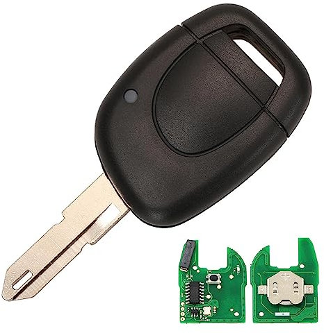 AULESSE 1 Tasti Guscio Chiave Telecomando Clio 2 con Chip PCF7946 433MHz Chiave Telecomando per Renault Clio 2 Kangoo 1 Twingo Master 2001-2006 Telecomandi Auto Chiave Guscio con Lama NE73