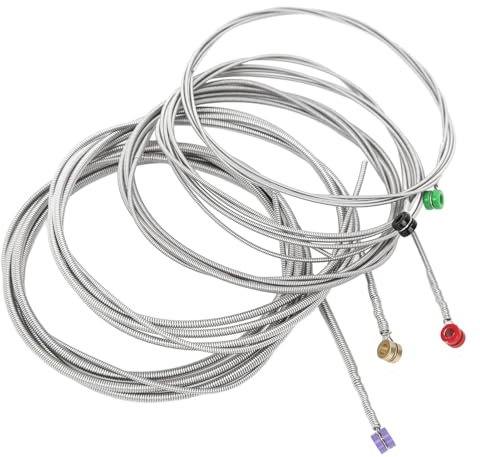 5Pcs Cordes pour Basse Électrique, Cordes de Basse 5 Cordes en Acier Inoxydable Colorées à Boule Sol Ré La Mi Si 5 Notes 5 Cordes de Rechange pour Guitare Basse Électro-acoustique
