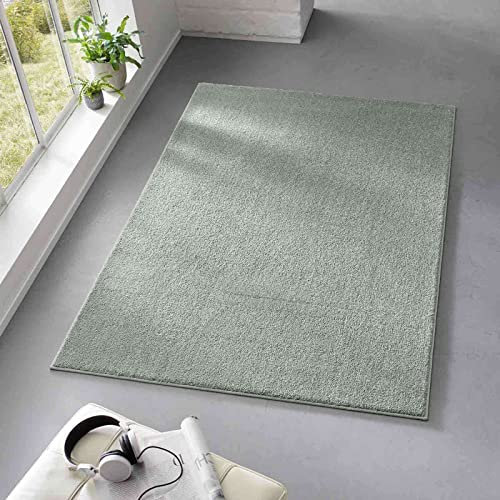 Taracarpet Teppich Kurzflor weicher Designer Uni Bodenbelag Madrid fürs Wohnzimmer, Kinderzimmer, Schlafzimmer und die Küche geeignet Mint Grün 200x280 cm