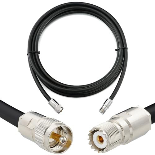 RANGEFUL 50m PL259 SO239 UHF Koaxialkabel — 8D-FB Wetterfestes Verlängerungskabel PL-259 Stecker/SO-239 Buchse — Ultra-Verlustarmes PL Kabel für CB Funk HAM Funkgerät SWR Antennen Amateurfunk