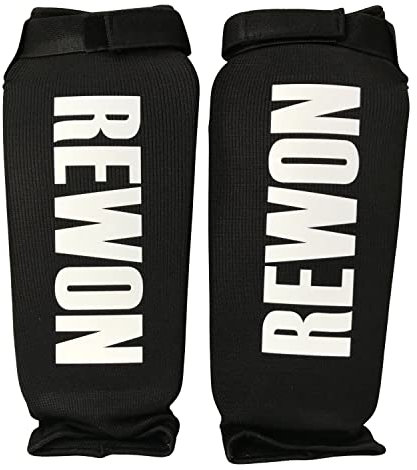 Rewon Gear Shin Guard Cotton for Kickboxing Training, Muay Thai and Training Pads, Cotton Shin Instep Foam Protection, Leg Foot Protector for Martial ...