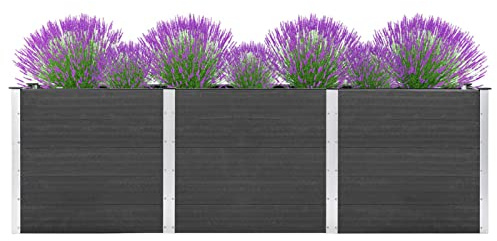 Tidyard Fioriera Rialzata da Giardino 300x100x91 cm in WPC Grigio