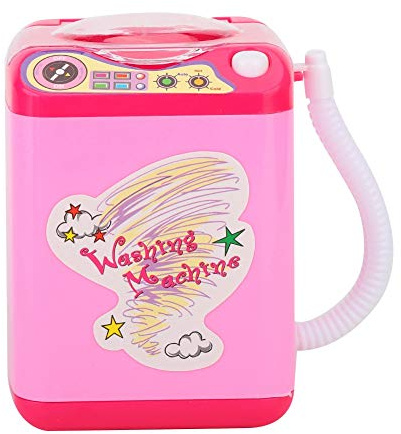 Lavadora de maquillaje, Lavadora eléctrica, Mini lavadora de simulación Lavadora eléctrica de brochas de maquillaje(rosa)