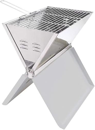 KANBUN Klappgrill Klappbarer Notebook-BBQ-Grill Abnehmbarer Rost Tragbarer Campinggrill Ofen Klappgrill Grill Garten Outdoor Edelstahl Quality Goods