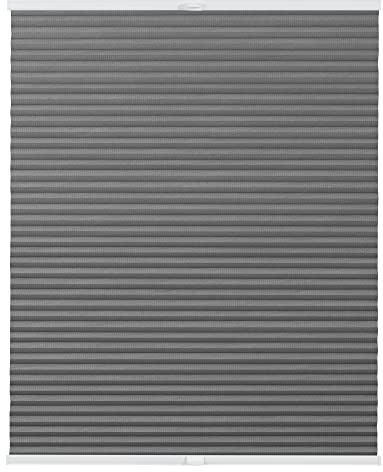 Lichtblick Wabenplissee Klemmfix, ohne Bohren, verspannt, Verdunklung - Grau Grau, 70 cm x 210 cm (B x L)