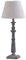 Grey Washed Wood Vintage Rustic Column Stem Table Lamp with Linen Fabric Tapered Drum Shade | 50cm Height | 1 x SES E14 Lamp Bulb Required | UK Approved | in-Line Switch | Wooden Hand Carved
