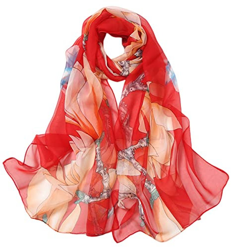 FAIRYGATE Seidenschal Damen Seidentuch Haare Bandana Seide Großes Damen Halstuch Sarong Tuch Damen Schal Tuch Schals und Tücher A4223