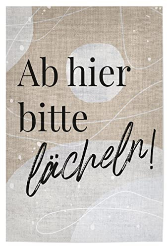 artboxONE Poster 45x30 cm Abstrakt Linen - Ab Hier Bitte lächeln ! - Bild japandi Art Einrichtung