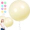 YOUYIKE 6 Stück Macaron Luftballons, 36 Zoll Gelb, Riesen Runde Luftballons, XXL Groß, Latexballons Gross für Hochzeit, Geburtstag, Taufe, Festival, Kinder Party (90cm)