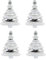 Silver Glitter Christmas Baubles - 4 Pieces, 9 x 6 CM, Tree Hanging Ornaments