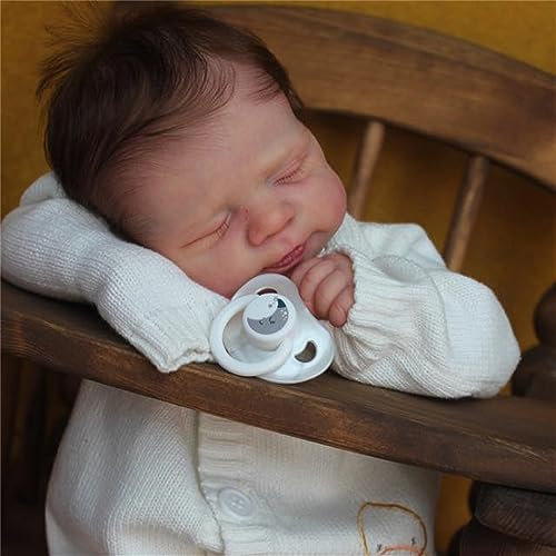 Anano Reborn Baby Dolls Girl Pascale 18 Realistic Newborn Baby Dolls with Soft Cloth Body, Lifelike Sleeping Baby Dolls Birthday Gift Set for Kids Ages 3+, White