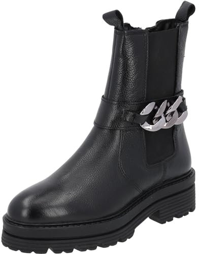 Palado Stiefeletten Damen Delxa - bequeme Boots aus Leder - ungefütterte Stiefel für die Übergangszeit - modische Ankle-Boots Schwarz UK6 - EU39