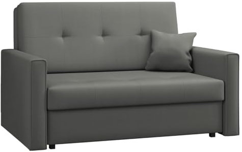 Mirjan24 Sofa Viva Bis II mit Schlaffunktion, 2 Sitzer Polstersofa mit Bettkasten inkl. Kissen, Schlafsofa Sofagarnitur, Bettsofa, Wohnlandschaft, Farbauswahl (Manila 16)