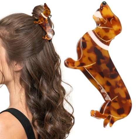 Dackel Haarschmuck, Dackel Haarklammer, Haarklammer Hund Dackel,Niedliche Hundehaarklammern,Ausgefallene Dackel-Haarklammern,Acetat-Welpen-Haarschmuck,Haarspangen Damen Und Haarspangen Mädchen