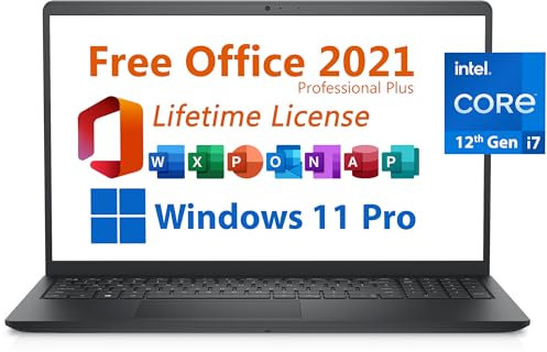 Dell Inspiron 15 Business Laptop, Free Microsoft Office 2021 with Lifetime License, 15.6 FHD Display, Intel 10-Core i7-1255U, 64GB DDR4, 2TB PCIe SSD, Windows 11 Pro, Black