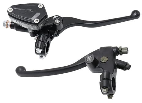 Kupplung Bremshebel 7/8 22mm Motorrad Hauptbremszylinder Pumpe Schwarz Hydraulische Gewinde Kupplung Griff Hebel Kupplungshebel Motorrad(Left and Right A)