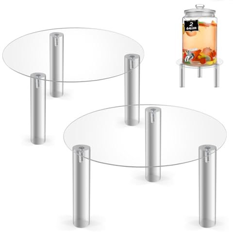 niCWhite Lot de 2 distributeurs d'eau en acrylique et support de distributeur de boissons uniquement pour bocal en verre de 8 litres, idéal pour la maison, les fêtes et les événements de restauration