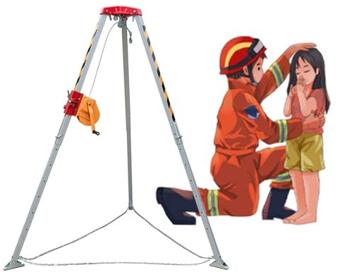 IUokLU Rescue Equipment Tripod Kit Tripod Rescue System for Child/Adult/Elderly Safety Confined Space Tripod Kit Heavy Duty Aluminum Fall Arrest System High,
