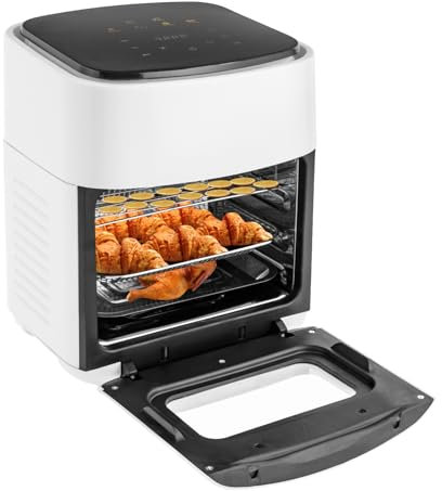 Freidora de aire caliente de 15 l con ventana, freidora de aire caliente con pantalla táctil, ahorro de energía, sin aceite y cocción baja en grasa, para carne, patatas fritas, nueces y pizza