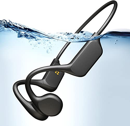 Auriculares de conducción ósea auriculares natación, impermeable IPX8, reproductor MP3 32GB, Bluetooth 5.3, auriculares deportivos inalámbricos abiertos, micrófono integrado