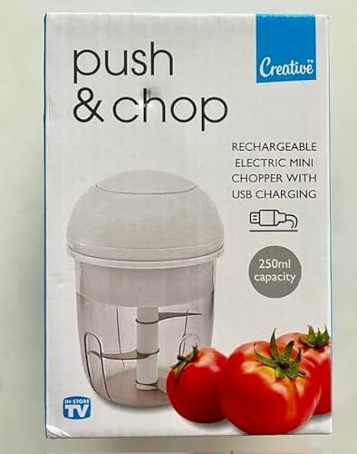 Creative Products Push & Chop Rechargeable Electric Mini Chopper with USB