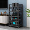Yoeoefuo HiFi Rack Plattenregal Druckerregal 4/5-stufige AV-Medienständer HiFi-Regal Mit Rollen HiFi-Ständer Audio Rack Multimedia-Rack Offenes Lagerregal Für Home Office Kino(Style 2,4 Tier)