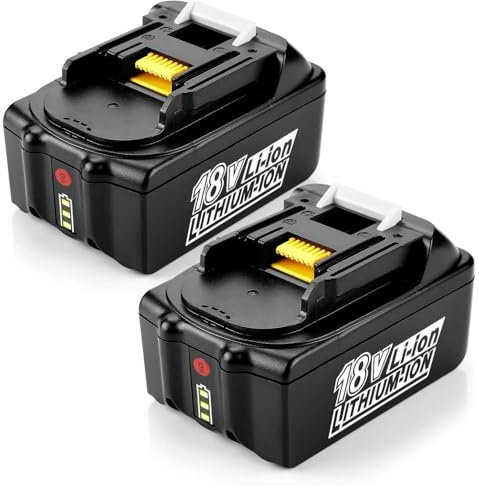 PaillYue BL1850B Ersatzakku Kompatibel mit Makita BL1860B 18V Akku BL1860 BL1850 BL1840B BL1830 BL1815 LXT-400 2Stück Batterie für Akku-Kettensäge DUC355Z DUC353Z DDF485Z DHP487Z Akkuschrauber