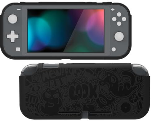 PlayVital Schutzhülle für Nintendo Switch Lite Joycon,weiche TPU Slim Case Hülle Tasche Schutzhülle Zubehör für Nintendo Switch Lite Joy Con(VV & Schwarz)