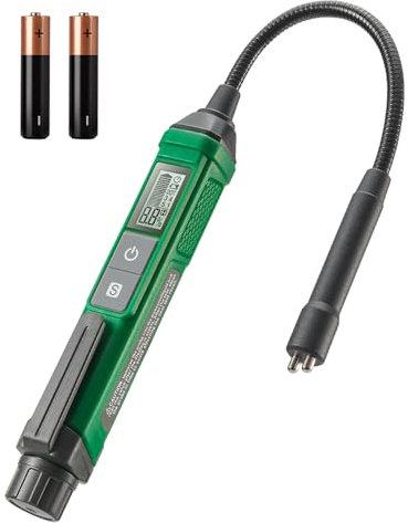 TESMEN TBF-200 Tester Liquido Freni con Sonda Flessibile da 8,5 Pollici, Penna Tester Alta Precisione con Data Hold e Allarme Retroilluminato a 3 Colori per DOT3, DOT4, DOT5.1 - Verde