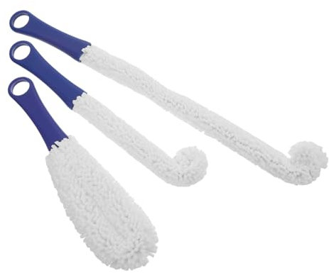 HAWILLOSCH Essential Glassware Cleaner Red Wine Glass Brush Set Long Bottle Brush for Cleaning Decanters Cups