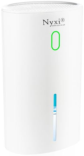 Nyxi Home Dehumidifier 320ml Per Day, Removes Condensation, Humidity, Damp, Moisture, Auto-Off Function, Ultra Quiet, Ideal for indoor use of up to 70 Sqft.