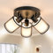 Doughelec Deckenlampe Deckenstrahler 3 Flammig Flur - Deckenleuchte Schwarz Deckenspot Rund Vintage E14 Schwenkbar 350° Lampe Decke Wandlampe MAX30W Stoff für Wohnzimmer Küche Flur, Ohne Leuchtmittel