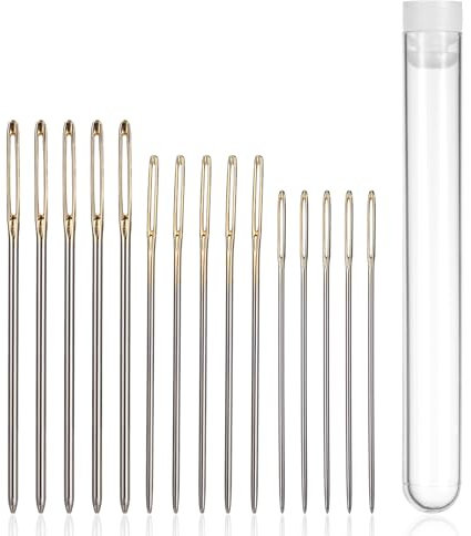 15 Stück Nähnadeln Großes Öhr Stopfnadeln Großes Öhr Lange Nähnadeln Nadeln mit großem Öhr 22 & 24 & 26 Gauge Nähnadeln Handnähnadel Sticknadeln große Nadeln für Handnähen, Kunsthandwerk