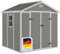 STEELSØN Novara Gerätehaus aus Kunststoff - Geräteschuppen wasserdicht, wetterbeständing - Gartenhaus Satteldach, Aluminiumrahmen - Gartengerätehalter in Grau Außenmaß 230x200x226 cm